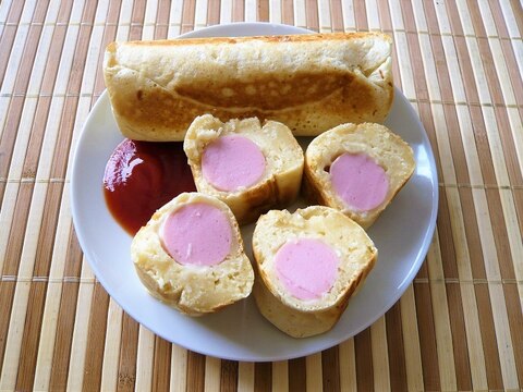 玉子焼き器で魚ニソドッグ